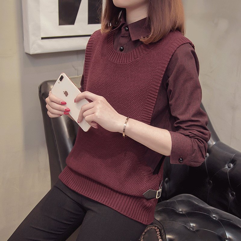 毛衣要哭了,现在流行“假两件”衫,保暖又有搭配感,洋气女人味