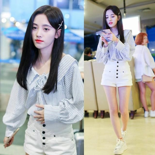 鞠婧祎会搭配,直接穿出170cm的效果,网友:大长腿真抢镜