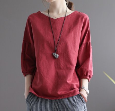 洋气好穿的棉麻衫,减龄效果真好,48岁老妈看起来年轻又美嫩