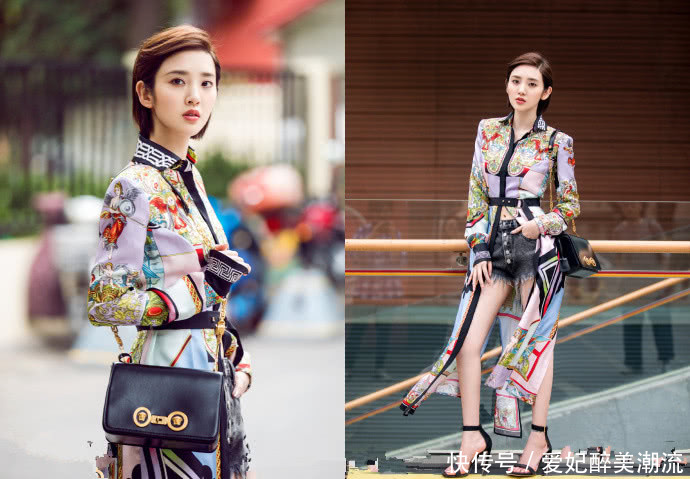 唐艺昕很惊艳了！绣花衬衫中间开叉到肚脐眼，网友：这身材我服了