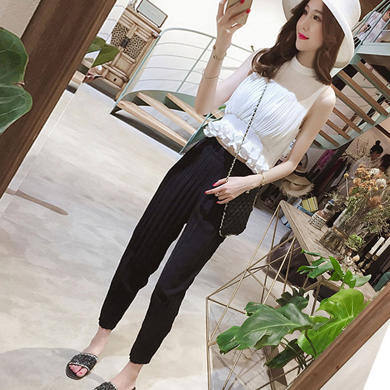 高跟鞋扔了吧!立秋特推:萝卜裤套装，视觉腿长2米，配小白极美