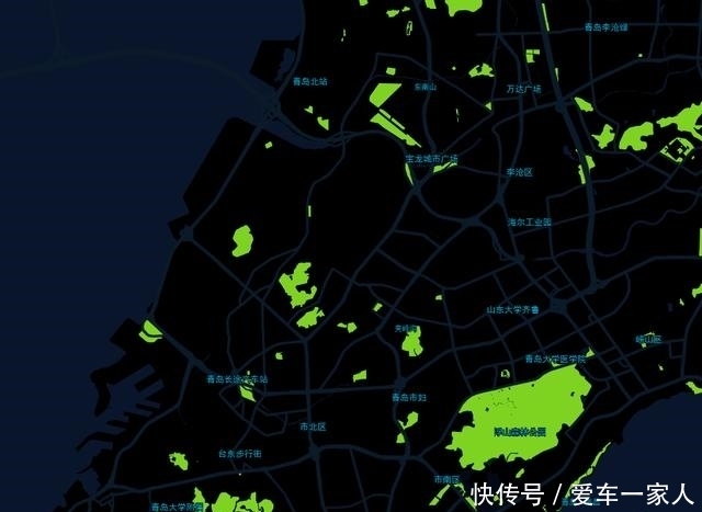  #青岛地图#奇怪的青岛地图：看看青岛之肺，与广州、深圳、香港