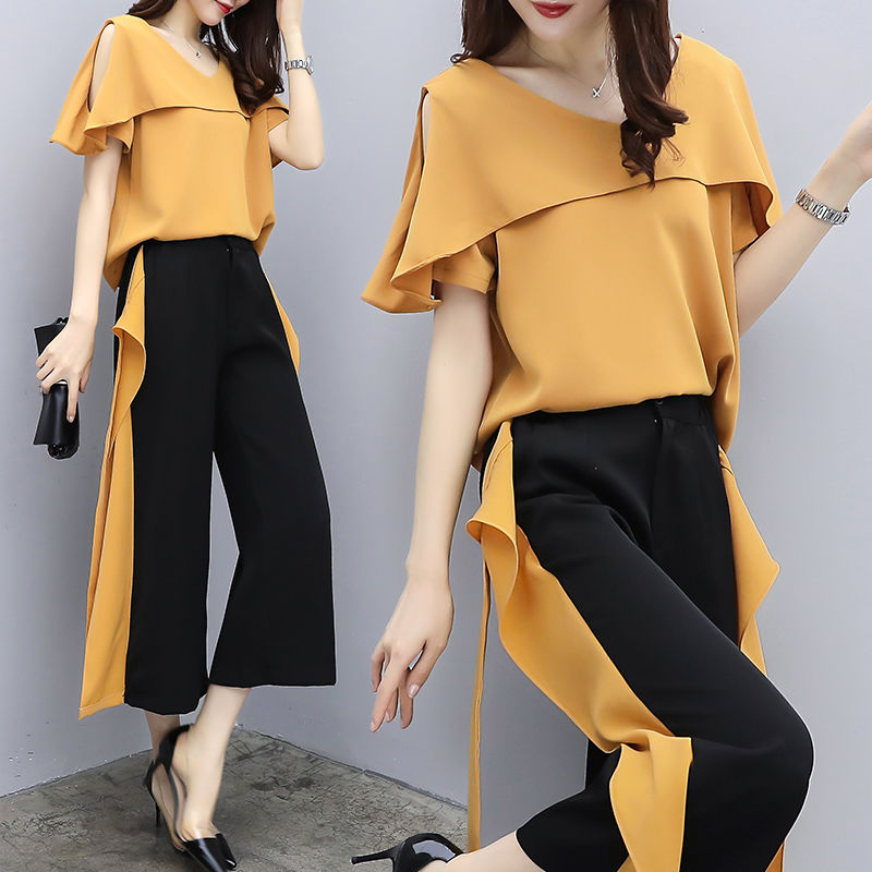 刚上架就卖疯的阔腿裤套装，比裙子方便，比短裤优雅，超美嫩