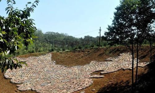 村民收集数百块石磨，拼出巨幅“中国地图，长50米宽30米