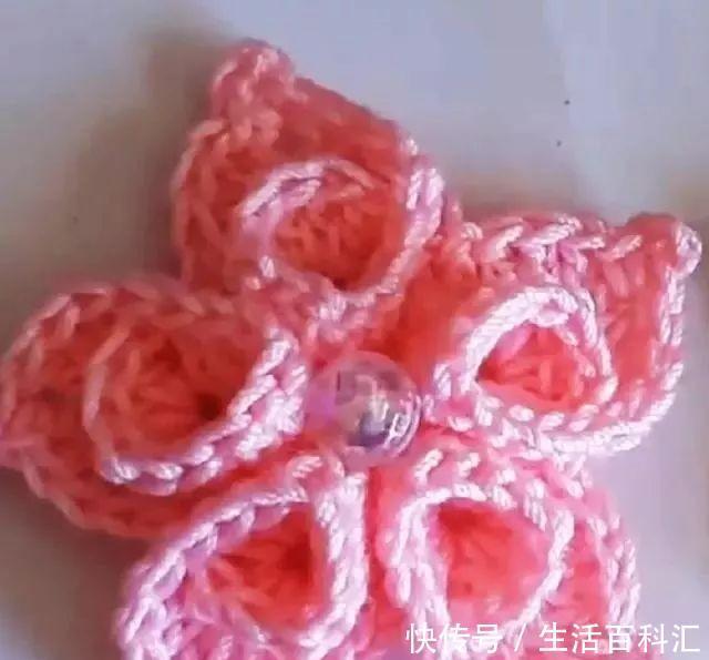  钩5长针|毛线花朵编织方法，装饰各种衣服很漂亮，快来学习吧