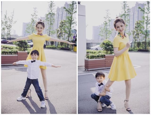 亲子装还能这么穿？邓莎大麟子私服穿搭大玩撞色，时髦又耐看
