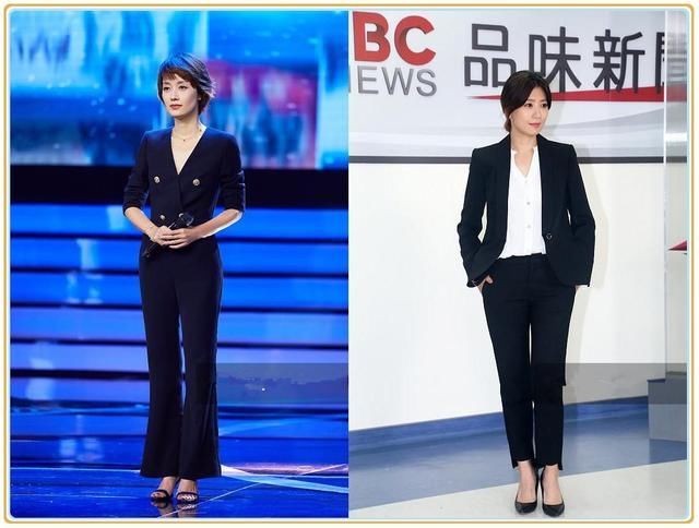 本以为马伊琍穿西装帅炸了，但看到贾静雯这效果，我顿时沉默了！