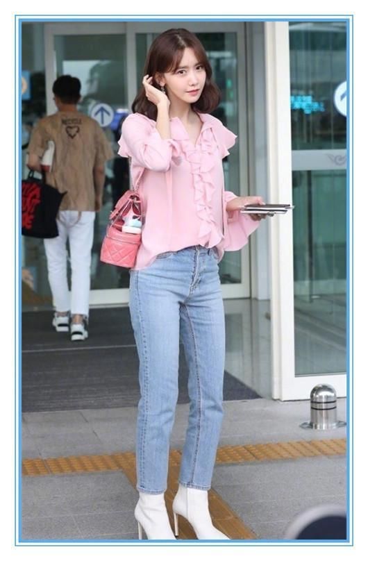 林允儿94斤，乔欣也94斤，二人同穿仔裤，身材完全不在一个档次上