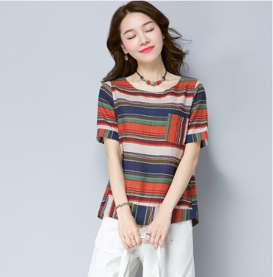 如果你也是70后，嫌穿裙子不方便，就穿棉麻套装，洋气超嫩美