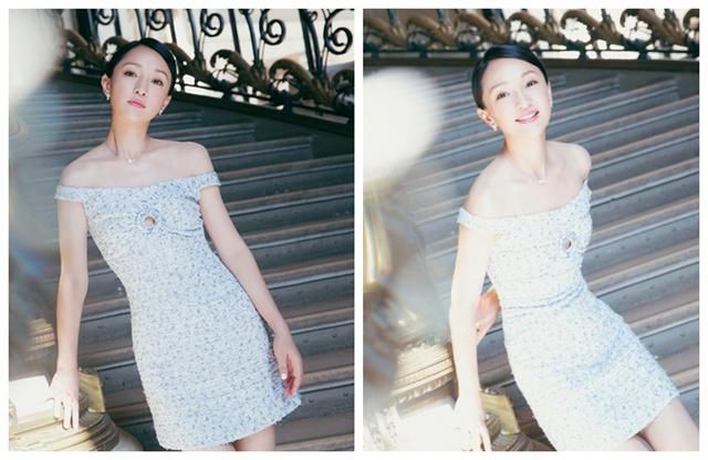 43岁周迅穿露肩连衣裙美出新高度,像她这样穿,你也能越活越精致