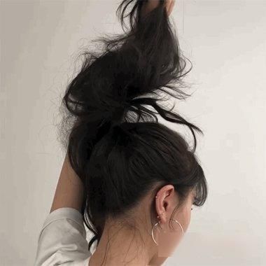 真头发做大丸子头一分钟够用了!