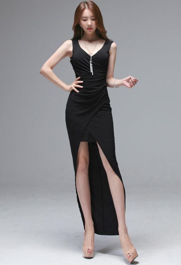 黑色长裙美女,清纯靓丽,楚楚动人!