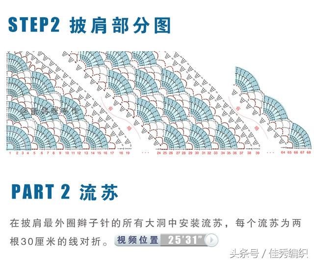 钩针编织教程图解 网红经典段染色三角形钩针披肩围巾大全 美极了