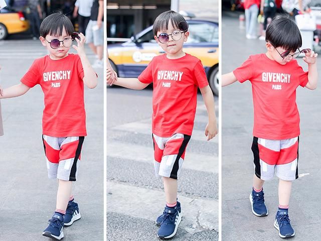 大麟子和邓莎亲子装现身机场,小小年纪要潮过妈妈的节奏