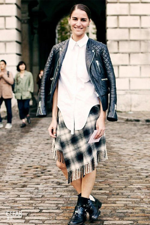 让时尚达人教你把格子裙怎样穿出经典时髦感!