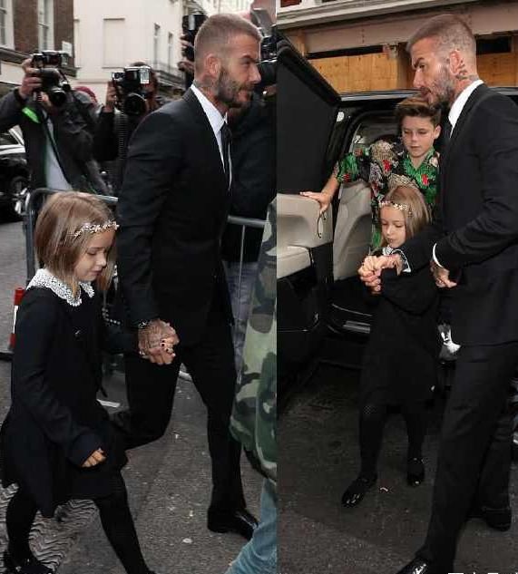 贝克汉姆一家出席时装周，小七新发型成全场焦点，可爱极了！