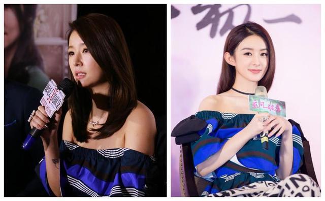 林心如和赵丽颖撞衫1.6万连衣裙，两人的差距咋这么大呢？