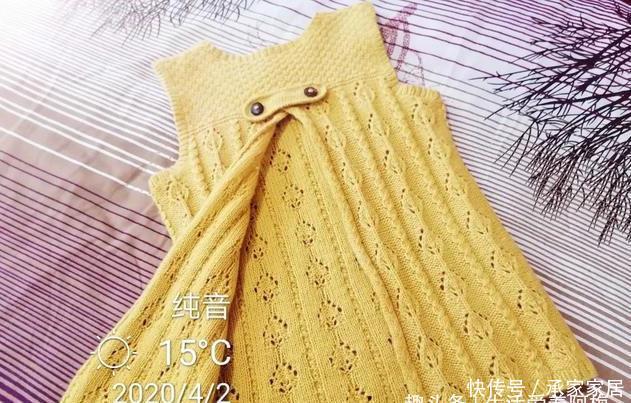  「手工」手织毛衣也可以很时尚，小心机的后开叉背心，DIY手工编织附教程