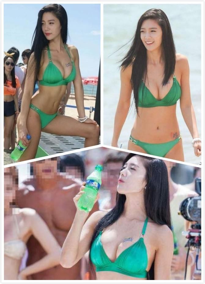 一款饮料掀起绿色海洋风，满屏都是韩国女神，李成敏最迷人