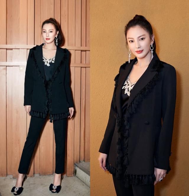 张雨绮黑色鱼尾裙，吉克隽逸的黑色鱼尾裙，网友：裙子都快撑破了