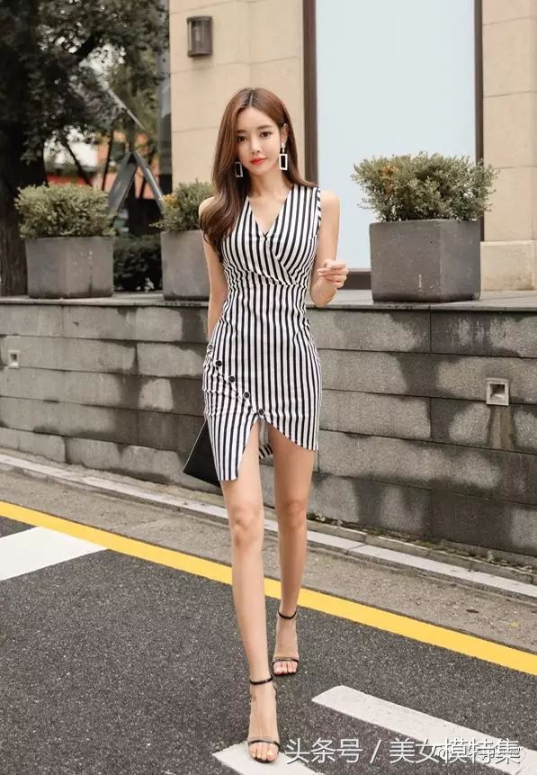 女神孙允珠,修身包臀曲线连衣裙