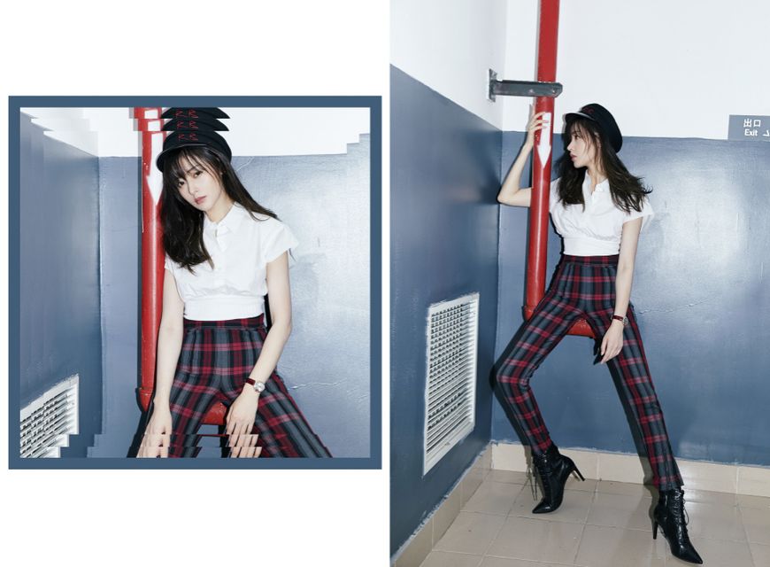 胯大麻烦?张天爱一条"方格裤"就搞定,还秒变大长腿