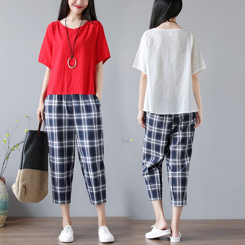 高跟鞋扔了吧!立秋特推:萝卜裤套装，视觉腿长2米，配小白极美