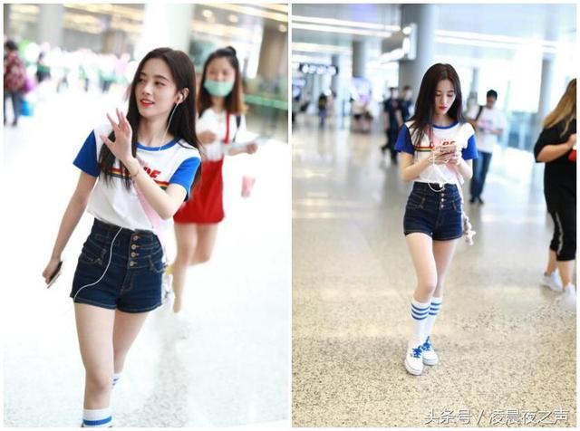 鞠婧祎穿4颗扣的收腰牛仔裤亮相，76斤还嫌腰粗，网友：羡慕嫉妒