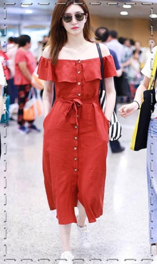 江疏影不过穿件紧身长裙，就勒出了水桶腰，网友：没结婚不应该啊