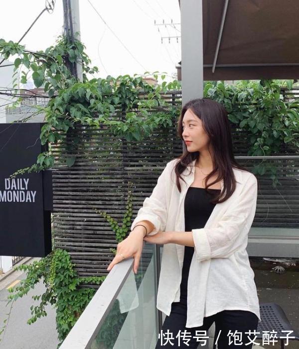  「感觉」衬衫外套加上t恤，迷人又有淑女范