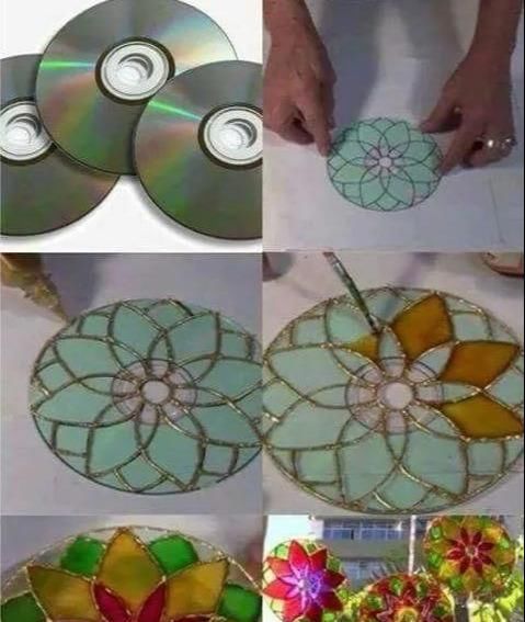  改造@旧光盘废物利用,废旧光盘手工制作大全