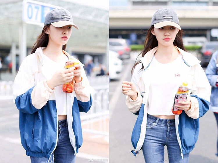 22岁林允与24岁乔欣，同穿露脐装，谁才是真的“小腰精”？