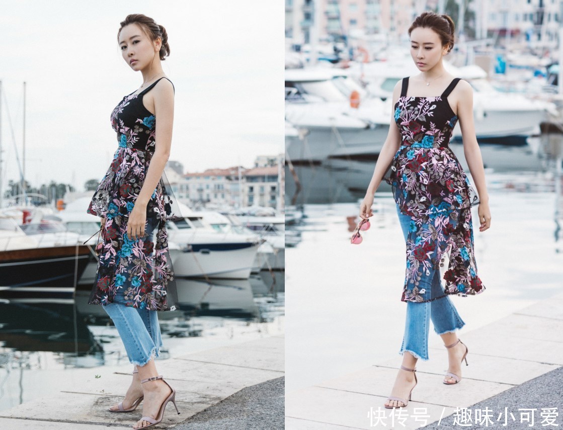 毛俊杰真敢穿，绣花裙下方穿牛仔裤居然不丑，网友：这身材简直了