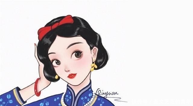  艾莎@迪士尼公主穿上旗袍，艾莎公主气质超帅，但我觉得最美的还是木兰