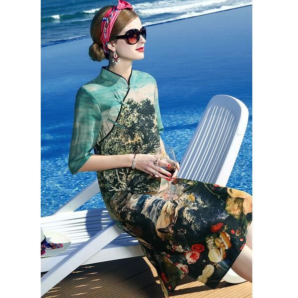 一穿就倾国倾城的改良旗袍裙，中国人穿国色天香，老外穿有骨感美