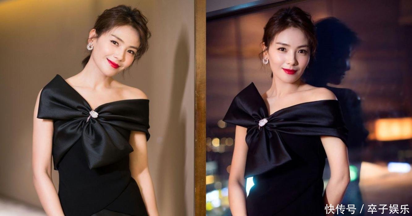 40岁刘涛真疯狂, 这么紧的黑裙也要硬穿, 一走路时就尴尬了!