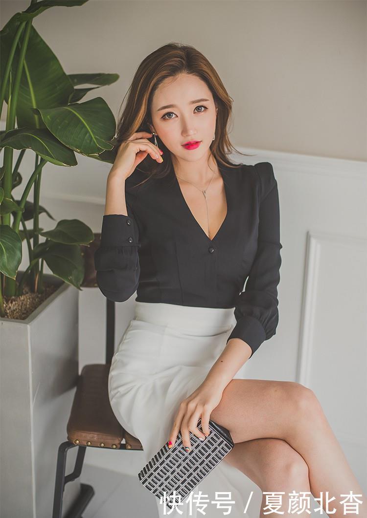 『感觉』李妍静-职场白领风V领薄纱衣裙鉴赏