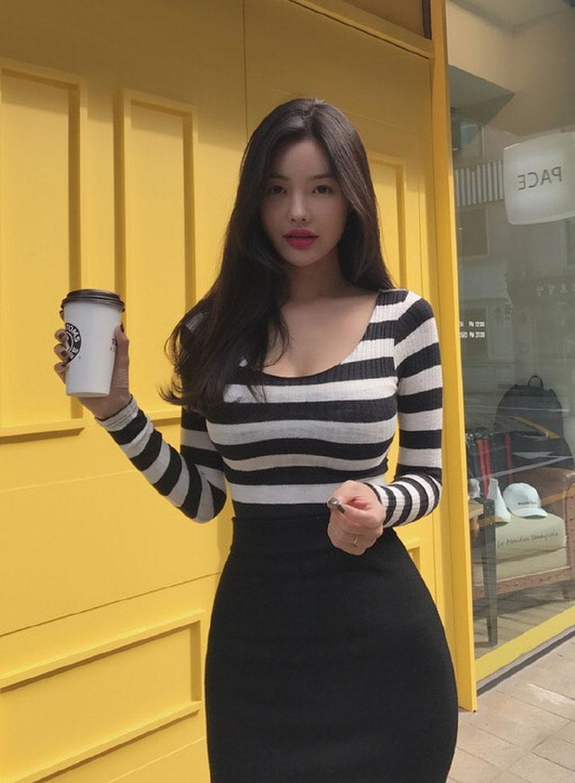 包臀裙穿出性感的美, 图5图6的黑裙, 别有韵味!