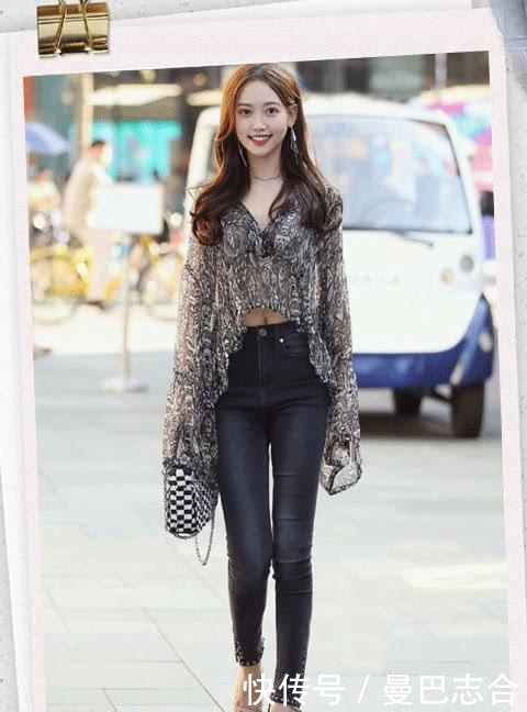 「紧身牛仔裤」一条紧身的时尚牛仔裤,包容各种身材,让你彰显女神气质