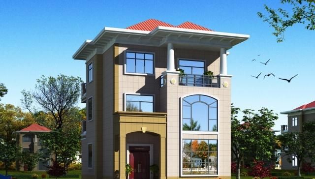  「平面图」面宽10米多的农村三层小别墅，家里建上一栋也挺气派