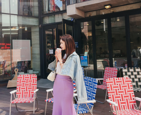 女神孙允珠，香芋蜜柚芭莎丽人娇甜牛仔装