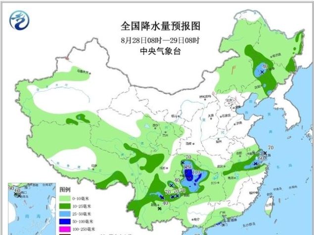  [天气]8月底前全国天气:强降雨集中在两个区域，北方广大地区秋