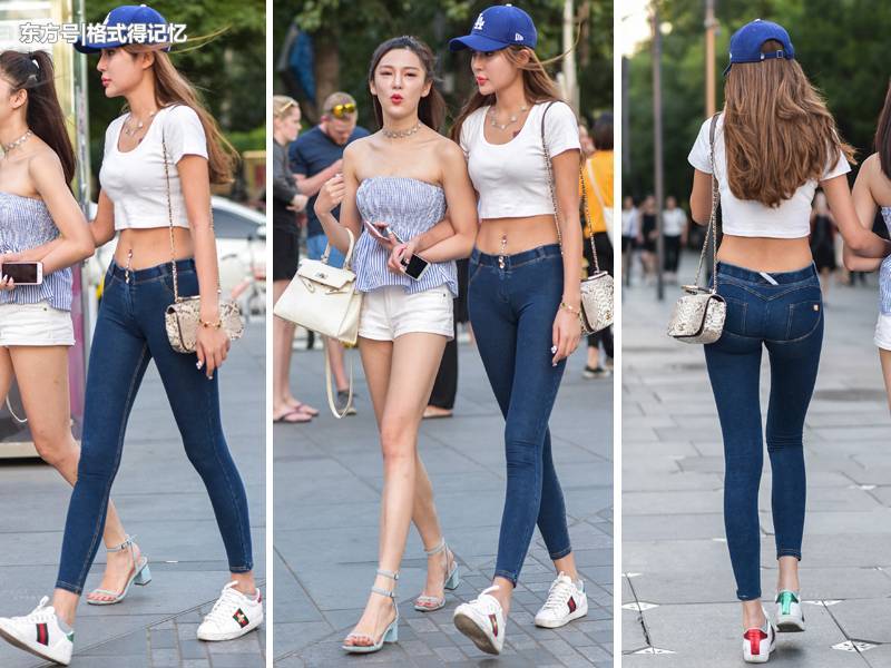 美女真会穿，这样低腰的紧身裤都敢穿，不过还真的很美！