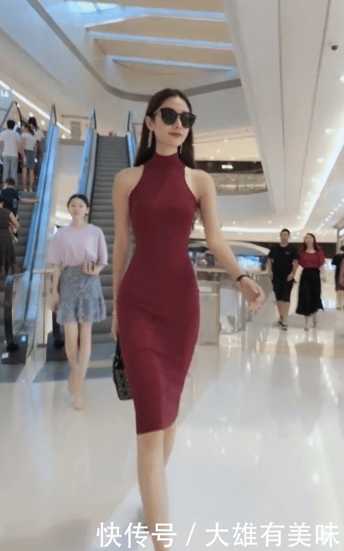 『 美女』展现性感酷雅气质，唯美大气，戴墨镜的美女搭红色连衣裙
