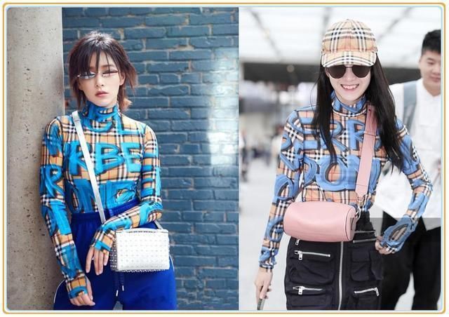 当阚清子与张雪迎同穿一件格子衫，才知道街拍和抓拍的差距有多大