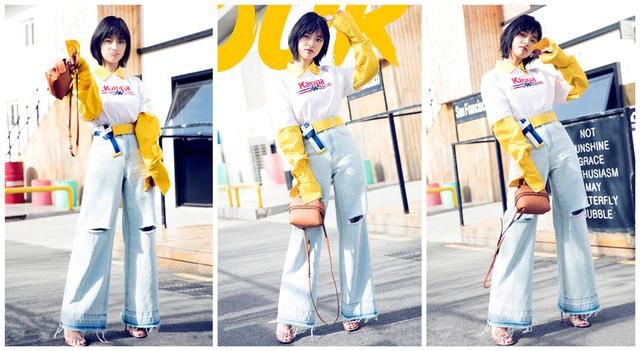 沈月五五分装扮经常被吊打，学会高腰穿法的她显高显气质好不好