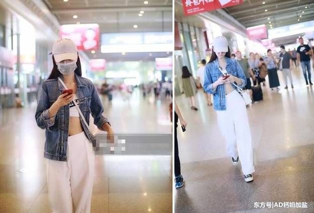 25岁乔欣真敢穿!牛仔外套里穿了一件运动内衣，网友:没马甲线