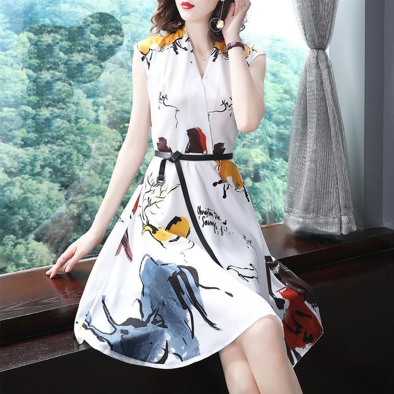 有一种中国风“水墨裙”，特适合6070后女人穿，大方高雅超美嫩