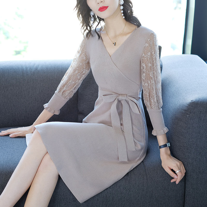 美到飞起来的针织连衣裙，外穿内搭都好看，贼嫩贼美贼迷人