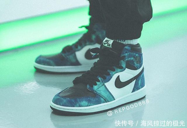  抢先@扎染Air Jordan 1上脚抢先看！神仙颜值，你说香不香